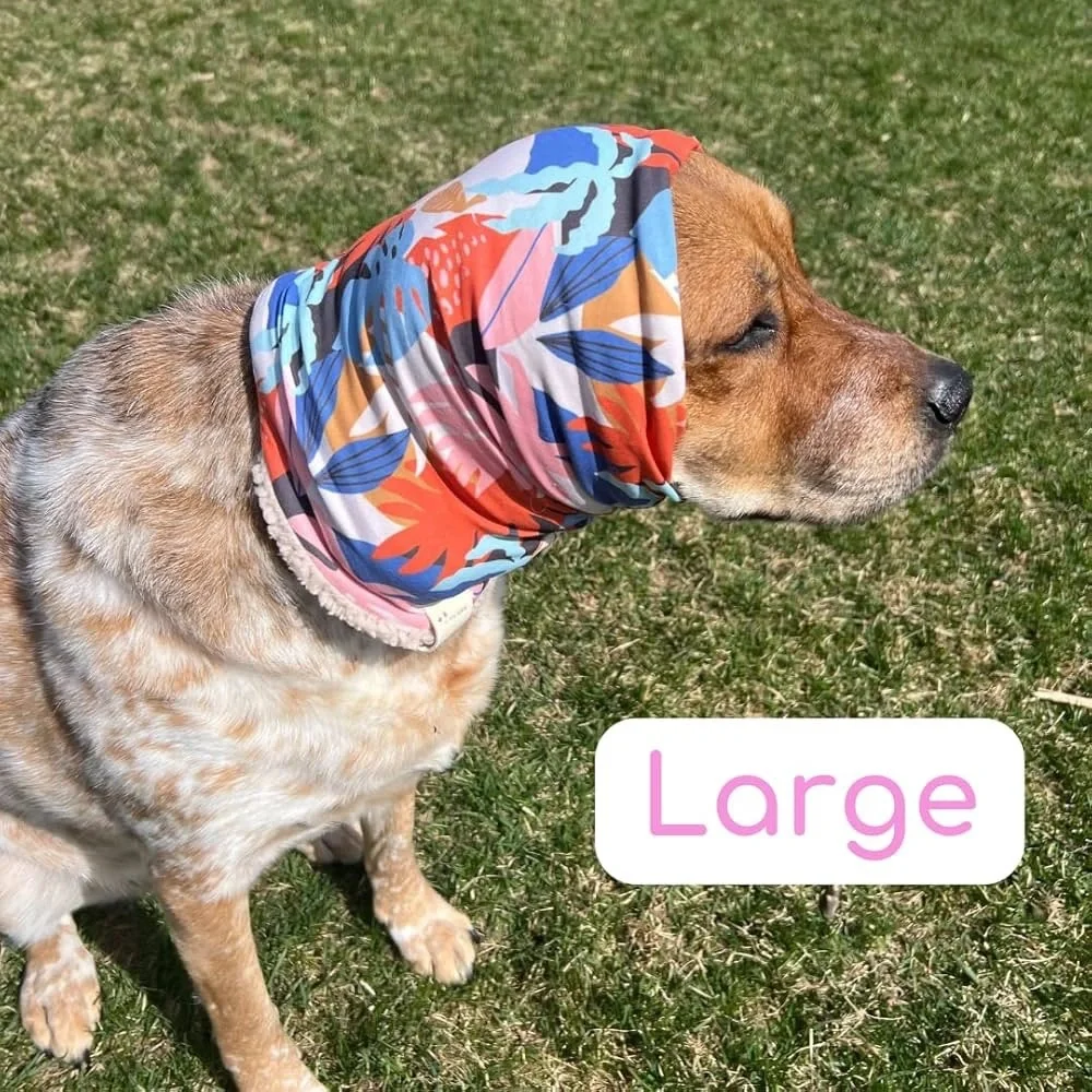 Simply Stellar Colorful Dog Snood Ear Cover Fleece Lined Size Large